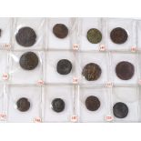 A quantity of Roman bronze coins and jetons
