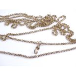 A 9ct gold faceted belcher link guard chain, lengt