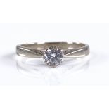 An 18ct gold solitaire diamond ring, diamond appro