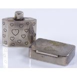 A small sterling silver scent bottle with heart de