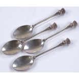 A set of 4 Scottish silver coffee spoons, with thi