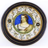 An Italian faience pottery dish, hand painted Clas