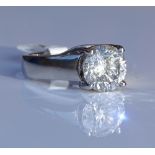 A 3.04ct solitaire diamond ring, platinum settings