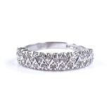 An 18ct white gold diamond half hoop ring, setting