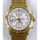 An 18ct gold Breitling Chronomat wristwatch, white