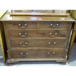 A 19th century mahogany chest of 3 long and 2 shor