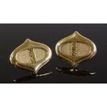 A pair of 18ct gold Paris design cufflinks, with t