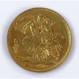 A Queen Victoria 1893 gold sovereign