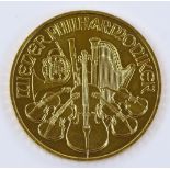 A 2014 1oz fine gold Austrian €100 coin, Wiener Ph