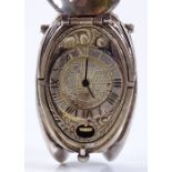 An Edwardian silver pendant timepiece, modelled as