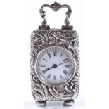 A miniature Edwardian silver-cased travelling time