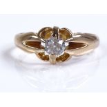 An 18ct gold solitaire diamond gypsy ring, diamond