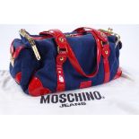 Moschino Jeans Love collection handbag, blue cotto