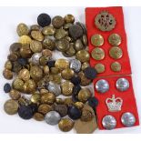 A large group of military buttons