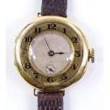 An early 20th century 18ct gold Rolex wristwatch,