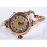 A lady's Vintage 9ct gold-cased mechanical wristwa