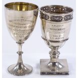2 silver trophy goblets, 11.4oz total