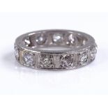 A platinum diamond eternity ring, band width 4.3mm