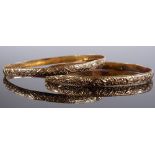 A pair of Austrian unmarked gold bangles, possibly