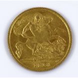 A 1913 gold half sovereign