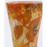 A Daum Nancy coloured cameo glass vase, with autum