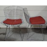 A pair of Knoll Studio Harry Bertoia chrome mesh s