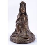 A Chinese bronze seated Buddha, height 16cm