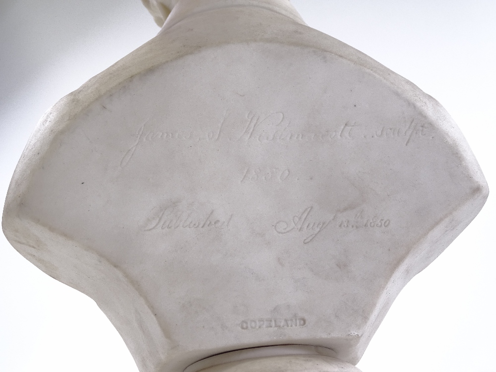 A 19th century Copeland Parian porcelain bust of J - Image 4 of 4
