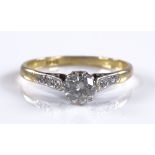 An 18ct gold 0.48ct solitaire diamond ring, with d
