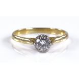 An 18ct gold 0.38ct solitaire diamond ring, settin