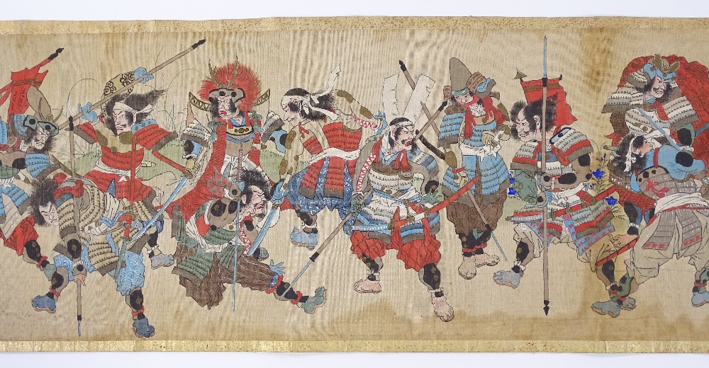 A Japanese watercolour scroll painting circa 1900,