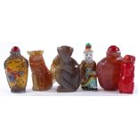 A group of Chinese carved hardstone animals, snuff