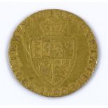 A George III 1790 gold half guinea, 4.1g