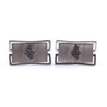 A pair of 18ct white gold Chinese character mark c