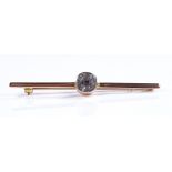 A 9ct gold white stone set bar brooch, length 56mm