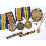 A pair of First War service medals awarded to 2080