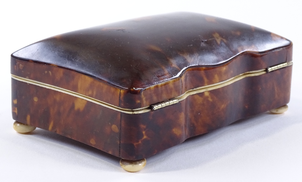 A 19th century tortoiseshell dome-top jewel box, w - Image 3 of 3