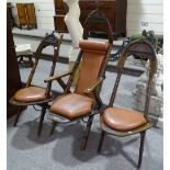 A Napoleonic camel saddle armchair and 2 matching