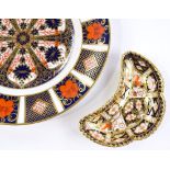 A Royal Crown Derby Imari pattern crescent-shaped