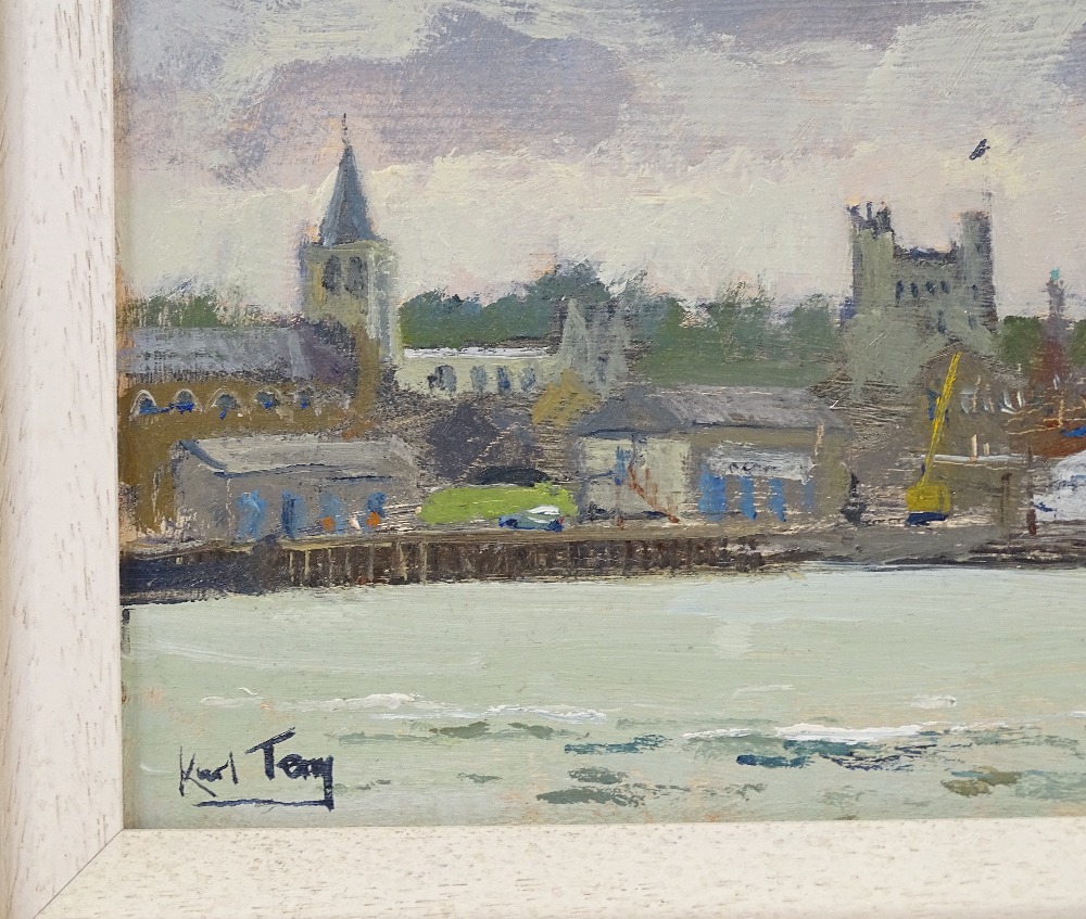 Karl Terry, oil on board, Rochester on the Medway, - Image 3 of 4