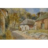 Charles James Fox, watercolour, country cottages,