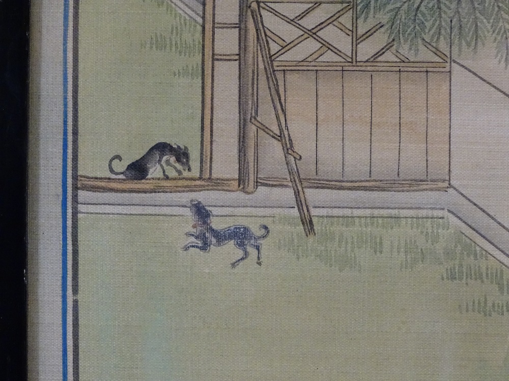 Japanese school, watercolour, figures in gardens, - Image 10 of 13