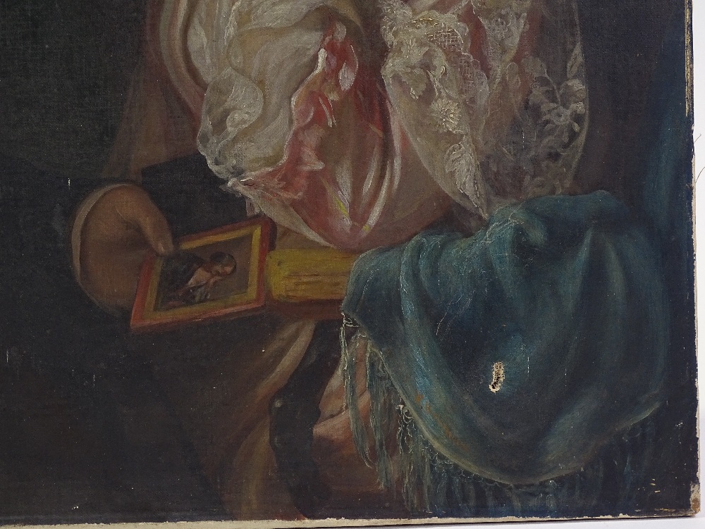 A 19th century oil on canvas, a portrait of a coup - Image 3 of 4