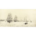 Rowland Langmaid, etching, shipping at Portsmouth,
