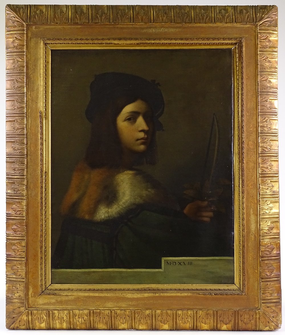 A 19th century oil on canvas after Raphael, portra - Image 2 of 5