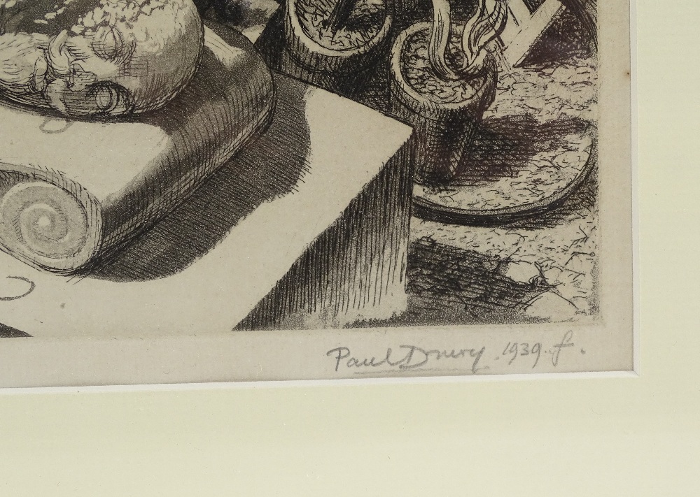 Paul Drury (1903-1987), etching, memento mori, - Image 3 of 4