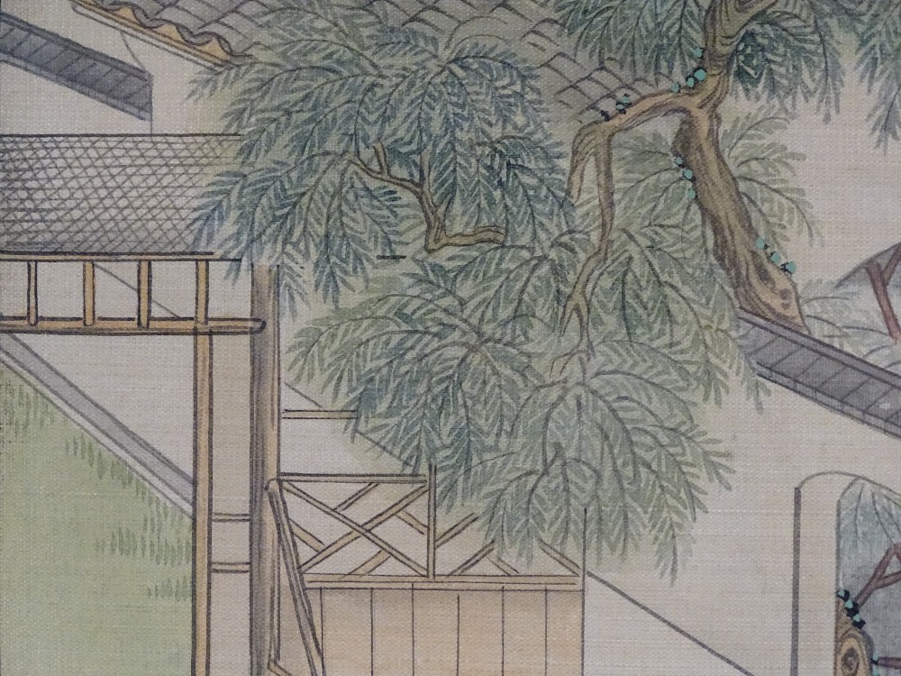 Japanese school, watercolour, figures in gardens, - Image 6 of 13
