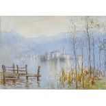 Charles Rowbotham, watercolour, Lake Orta Italy, s