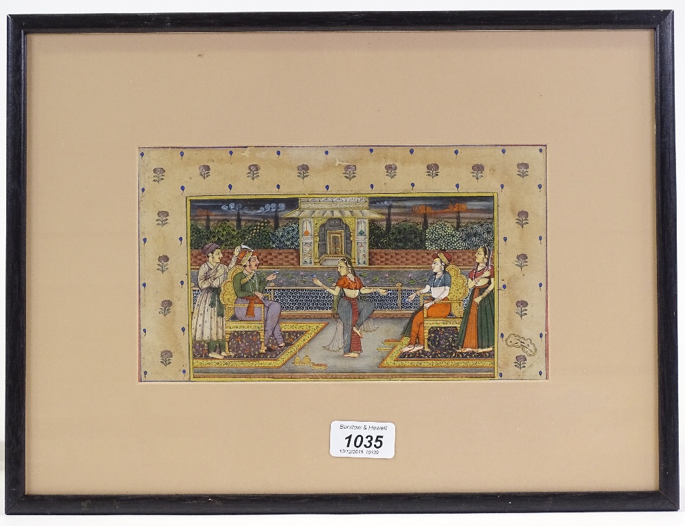 Indian school, gouache with gilding, court interio - Image 2 of 4