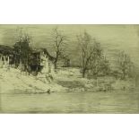 Mortimer Menpes (1855-1938), etching, Riverside Bu